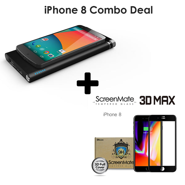 [iPhone 8 Combo Deal] ScreenMate 3D Screen Protector + Qi Wireless Charger