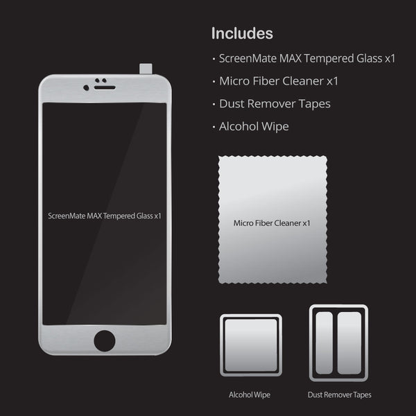 iPhone 6/6s ScreenMate Max Tempered Glass (Silver)