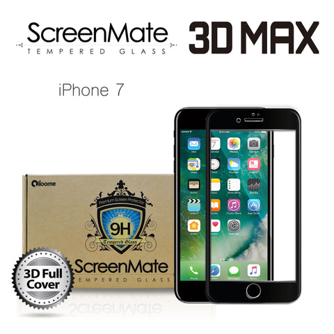 IPHONE 7 SCREENMATE 3D MAX FULL COVER TEMPERED GLASS - BLACK