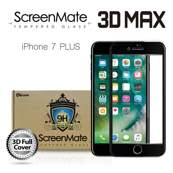 IPHONE 7 PLUS SCREENMATE 3D MAX FULL COVER TEMPERED GLASS - BLACK