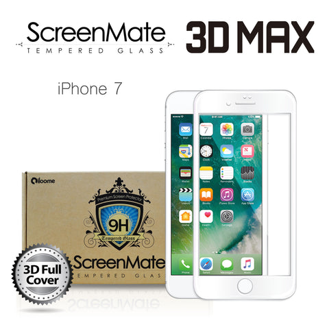 IPHONE 7 SCREENMATE 3D MAX FULL COVER TEMPERED GLASS - WHITE
