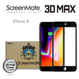 iPhone 8 ScreenMate 3D Max Full Cover Tempered Glass - Black