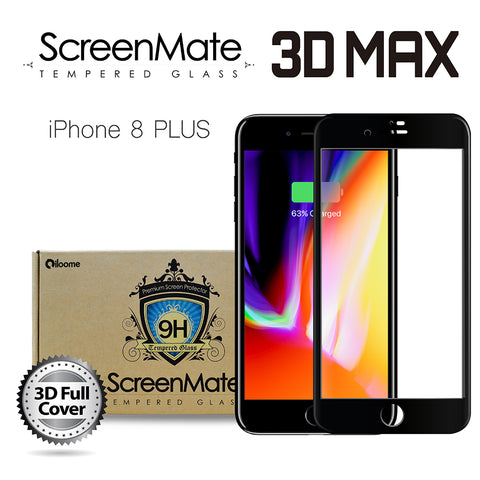 iPhone 8 Plus ScreenMate 3D Max Full Cover Tempered Glass - Black