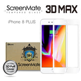 iPhone 8 Plus ScreenMate 3D Max Full Cover Tempered Glass - White