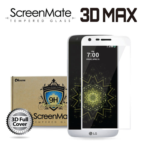 LG G5 ScreenMate 3D Max Full Cover Tempered Glass - White