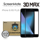 iPhone 6/6S Plus ScreenMate 3D Max Full Cover Tempered Glass - Black