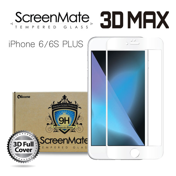 iPhone 6/6S Plus ScreenMate 3D Max Full Cover Tempered Glass - White