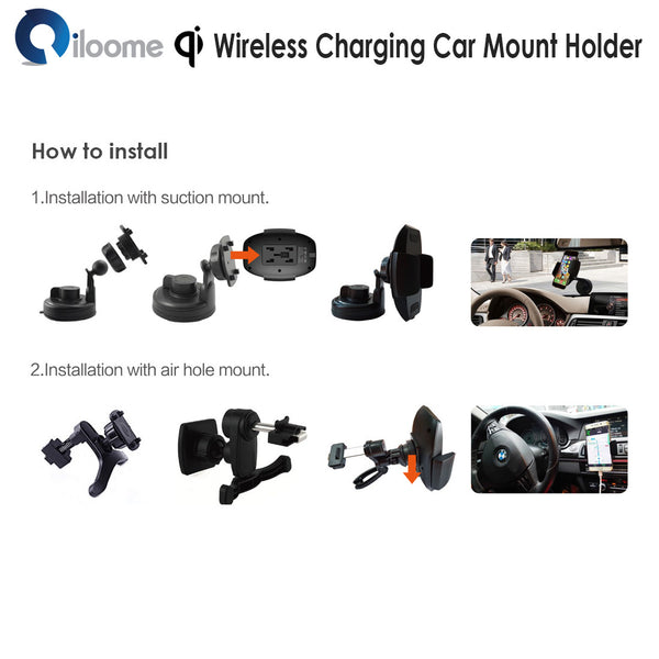 Qi Wireless Charging Car Mount Holder
