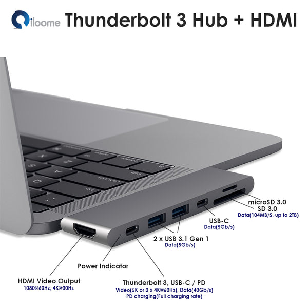 Thunderbolt 3 All-in-One Hub for 2016/2017 MacBook Pro 13" and 15"